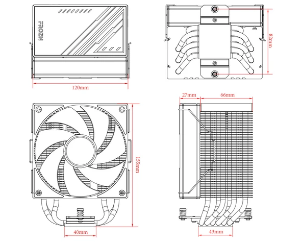 ID-COOLING FROZN A610 ARGB 4Pin PWM 120mm İşlemci Soğutucu - Resim 7