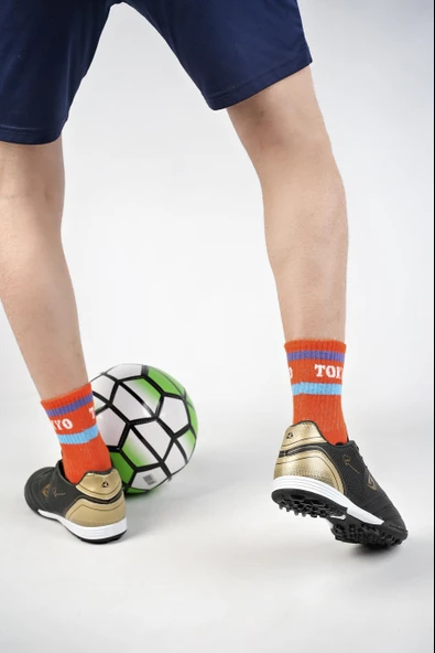 Muggo Peter Unisex Garantili Halı Saha Çim Saha Futbol Ayakkabısı  SİYAH - ALTIN 44 - 5