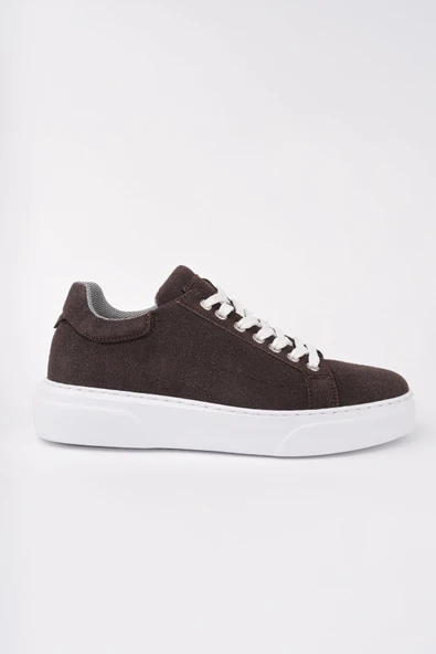 Muggo ZEYN Kalın Taban Bağcıklı Erkek Günlük Sneaker Spor Ayakkabı  KAHVERENGİ - SÜET 41