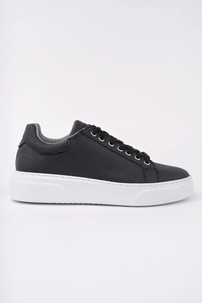 Muggo PİNTO Kalın Taban Bağcıklı Erkek Günlük Sneaker Spor Ayakkabı  SİYAH 41