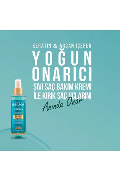 Restorex Keratin & Argan Onarıcı Sıvı Saç Bakım Kremi 200 Ml - Yıpranmış Ve Hasar Görmüş Saçlar - 6