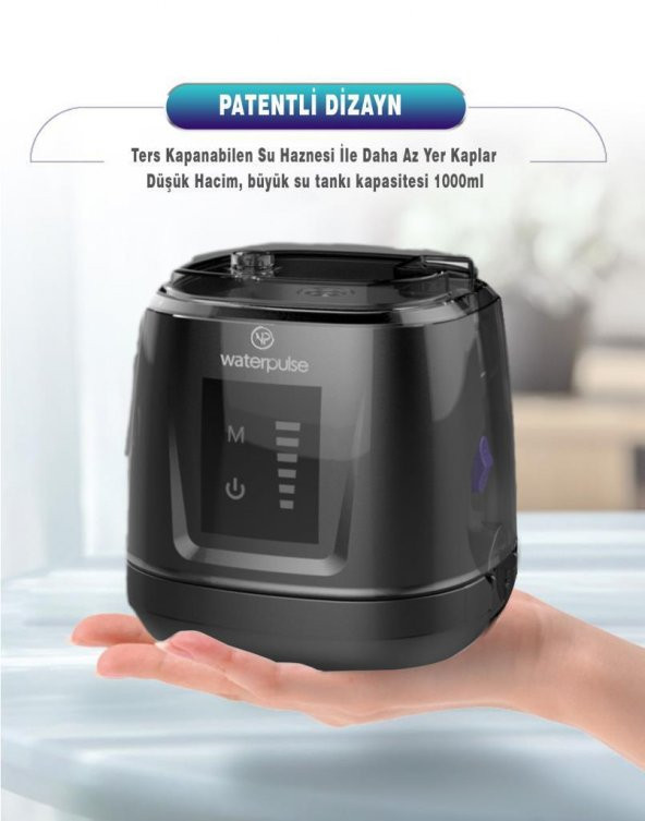 WaterPulse WP-V700Plus-B Water Flosser Profesyonel, Masajlı, 1000ml Diş/Protez Bakım ve Ağız Duşu - 6