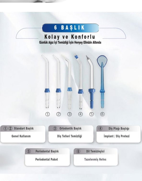 WaterPulse WP-V700Plus-B Water Flosser Profesyonel, Masajlı, 1000ml Diş/Protez Bakım ve Ağız Duşu - 7