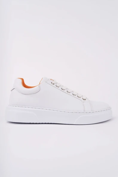 Muggo ZEYN Kalın Taban Bağcıklı Erkek Günlük Sneaker Spor Ayakkabı  BEYAZ 43