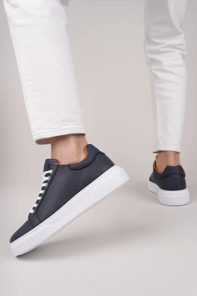 Muggo PİNTO Kalın Taban Bağcıklı Erkek Günlük Sneaker Spor Ayakkabı  LACİVERT 40 - Resim 7