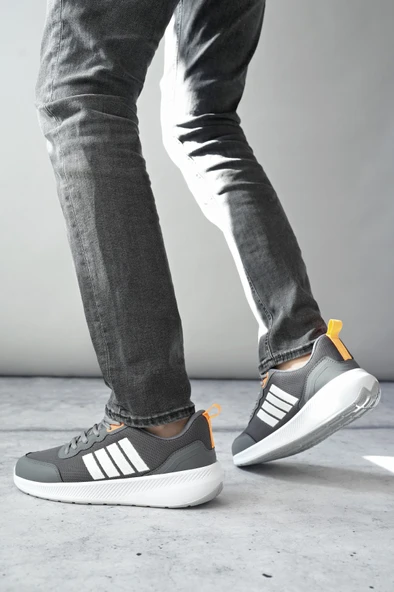 Muggo KENS Garantili Erkek Ortopedik Günlük Bağcıklı Yürüyüş Koşu Sneaker Spor Ayakkabı  FÜME 43 - 6