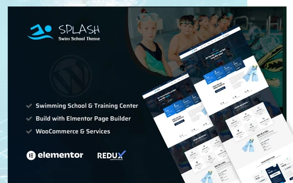 Splash - Swimming School Wordpress Teması - 1