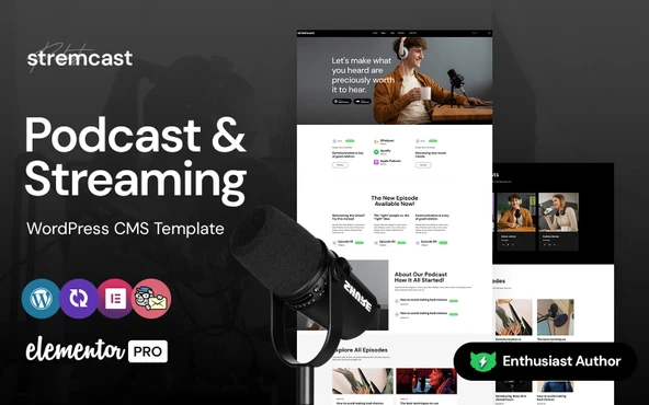 Stremcast - Podcast, FM Radio And Streaming Wordpress Teması