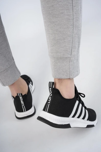 Muggo Runn Unisex Ortopedik Günlük Garantili Yürüyüş Koşu Sneaker Spor Ayakkabı  SİYAH- BEYAZ 37 - 5