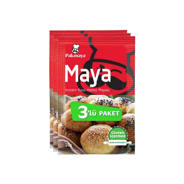 Pakmaya Instant Maya 3'lü 30 Gr x 6 Adet - 2