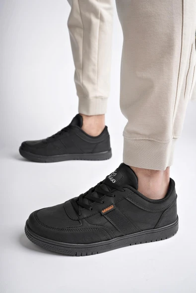 Muggo JOEL Garantili Erkek Günlük Casual Bağcıklı Sneaker Spor Ayakkabı  SİYAH 44