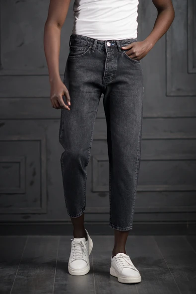 FBI Pamuklu Taş Yıkama Boyfriend (Mom Jean) Kot Pantolon - 9