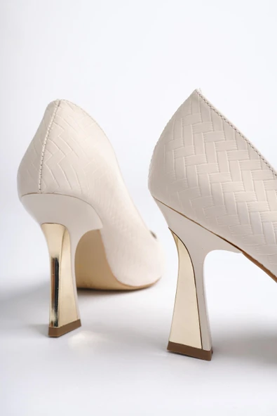 Muggo GOES Garantili Sivri Burun Kadın Topuklu Stiletto Ayakkabı   TEN 37 - 3