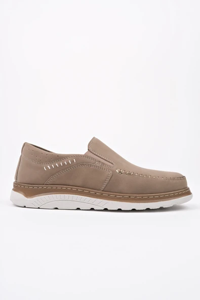 Muggo ROBBY Slip-On Bağcıksız Erkek Günlük Casual Ayakkabı  Bej Süet 43