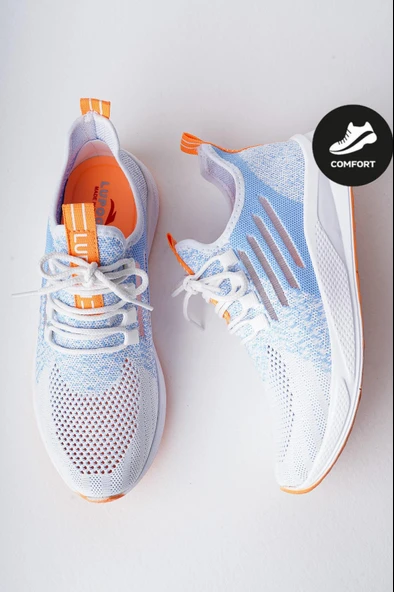 Muggo ULTRON Unisex Ortopedik Günlük Garantili Yürüyüş Koşu Sneaker Spor Ayakkabı  MAVİ 37