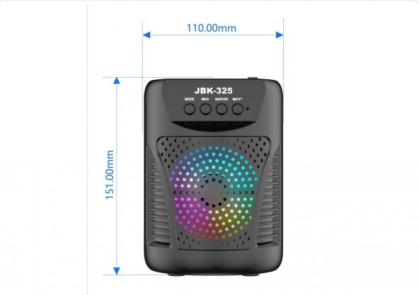 JBK-325 Bluetooth Led Işıklı Kablosuz Ses Bombası Hoparlör