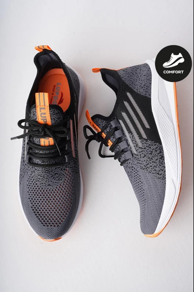 Muggo ULTRON Unisex Ortopedik Günlük Garantili Yürüyüş Koşu Sneaker Spor Ayakkabı  FÜME 38