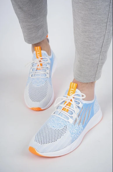 Muggo ULTRON Unisex Ortopedik Günlük Garantili Yürüyüş Koşu Sneaker Spor Ayakkabı  MAVİ 41 - 5