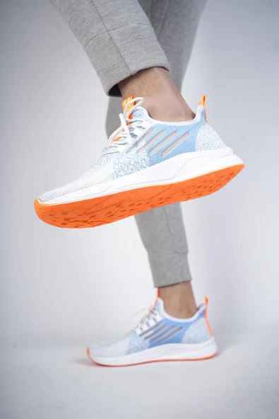 Muggo ULTRON Unisex Ortopedik Günlük Garantili Yürüyüş Koşu Sneaker Spor Ayakkabı  MAVİ 41 - 6