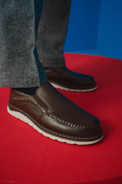 Muggo ROBBY Slip-On Bağcıksız Erkek Günlük Casual Ayakkabı  KAHVERENGİ 42 - 7