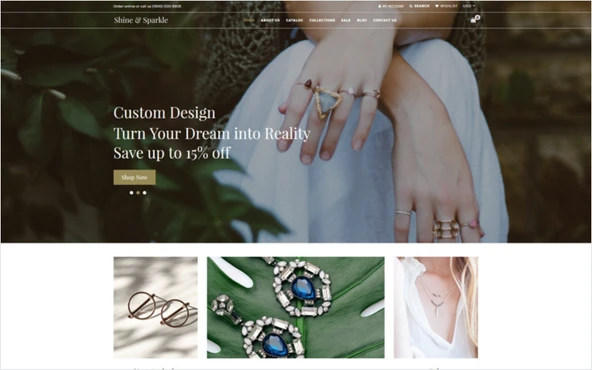 Shine & Sparkle - Jewelry Shopify Teması