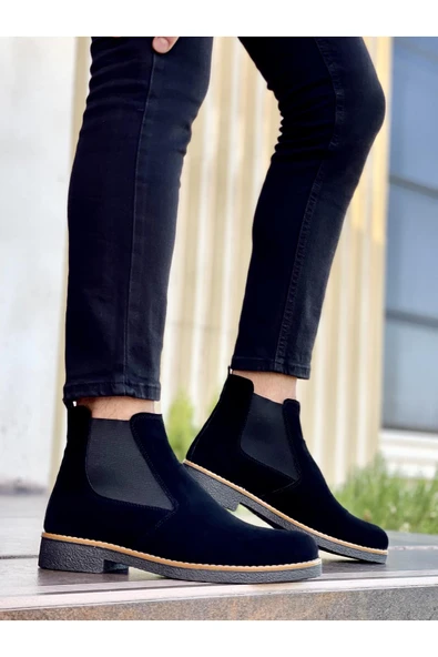 Muggo M201 Garantili Unisex Chelsea Bot  SİYAH SÜET 41