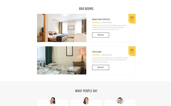 Visit Hostel - Hostel HTML&CSS Teması - 2
