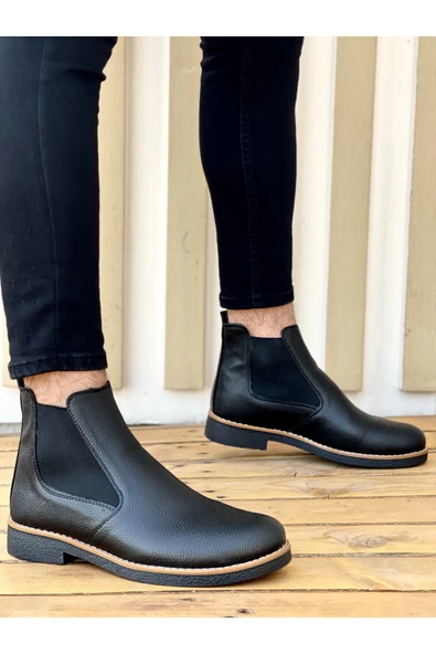 Muggo Muleka Garantili Ortopedik Unisex Chelsea Bot  SİYAH 40