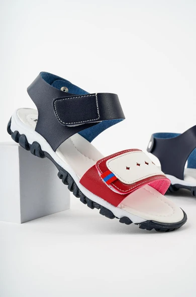 Muggo MİCKEY Garantili Günlük Ortopedik Hafif Taban Tek Bant Cırtlı Unisex Çocuk Sandalet  BEYAZ 30 - 4