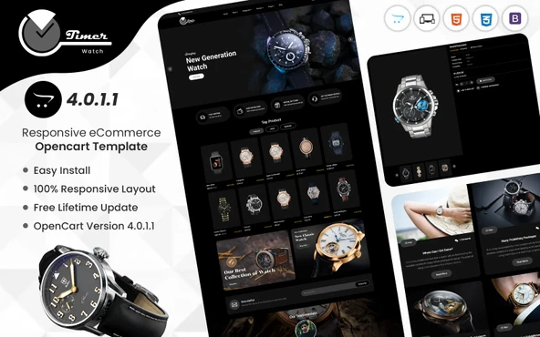 Timerwatch - Watch Store OpenCard Teması - 1