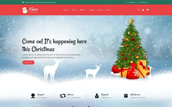 Flame Christmas - Christmas Shop OpenCard Teması - 2
