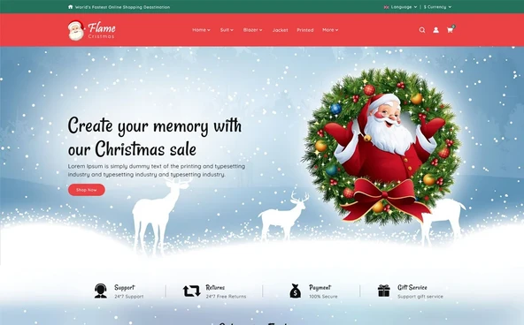 Flame Christmas - Christmas Shop OpenCard Teması - 3