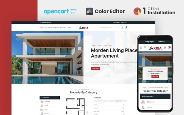 Axria - Real Estate Agency OpenCard Teması