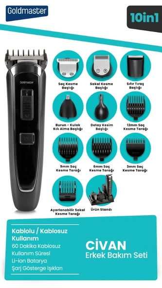 GOLDMASTER GM-7184 CIVAN ERKEK BAKIM SETİ - 5