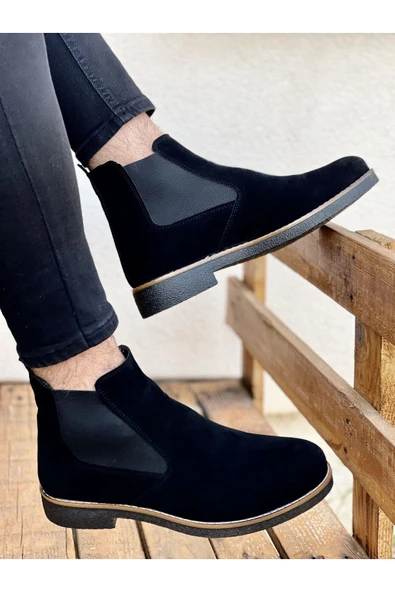 Muggo Muleka Garantili Ortopedik Unisex Chelsea Bot  SİYAH SÜET 40