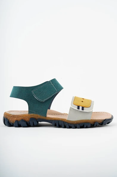 Muggo MİCKEY Garantili Günlük Ortopedik Hafif Taban Tek Bant Cırtlı Unisex Çocuk Sandalet  SARI 31 - 2