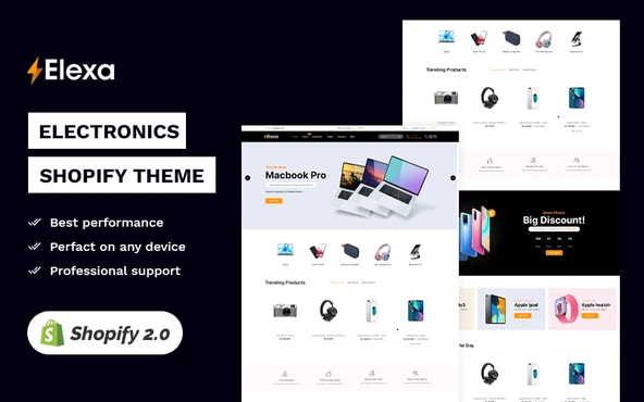 Elexa -Electronics Digital store Shopify Teması