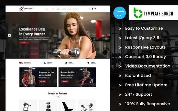 Gymnetic - Sports Shop OpenCard Teması - 1