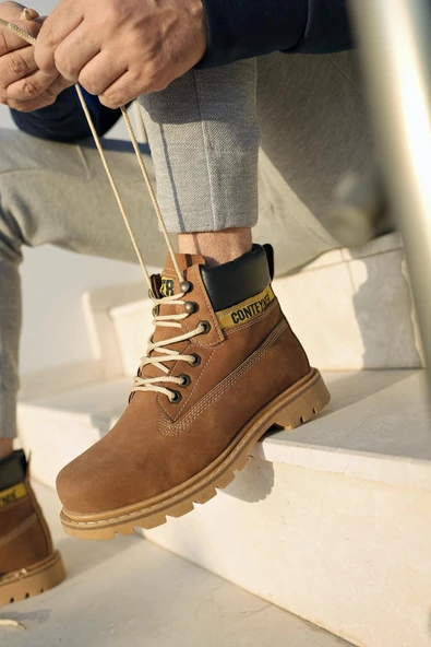 Muggo CATEX Garantili Kaymaz Taban Suya Soğuğa Dayanıklı Unisex Kışlık Bot  CAMEL 38
