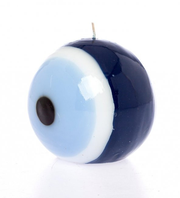 Nazar Boncuğu Yuvarlak Mum - Küçük - 2