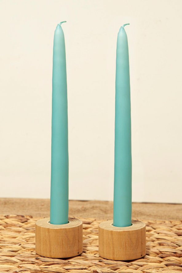 Mart Home 2li Şamdan Mumu Turkuaz 25 cm
