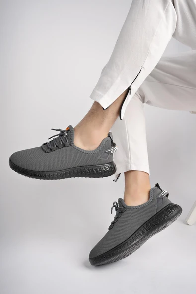 Muggo YUKON Unisex Ortopedik Günlük Garantili Yürüyüş Koşu Sneaker Spor Ayakkabı  FÜME 42 - 3