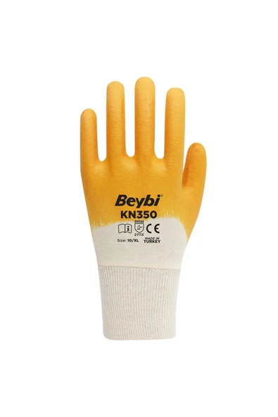 Beybi Nitril Kaplı Pamuk Eldiven Kn 350 - 10 Beden (12 Çift) - 2