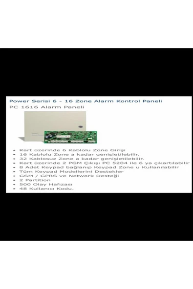 DSC PC-1616 K Küçük Kabinetli 6 Zon Alarm Paneli - 2