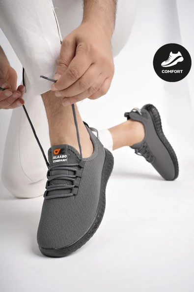 Muggo YUKON Unisex Ortopedik Günlük Garantili Yürüyüş Koşu Sneaker Spor Ayakkabı  FÜME 43
