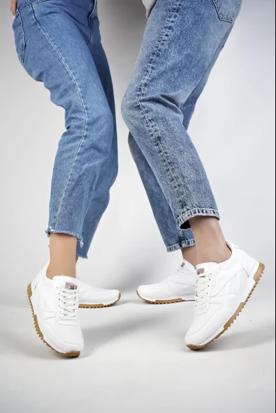 Muggo MGPARKER Unisex Günlük Garantili Yürüyüş Koşu Sneaker Spor Ayakkabı  BEYAZ 44