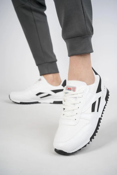 Muggo MGPARKER Unisex Günlük Garantili Yürüyüş Koşu Sneaker Spor Ayakkabı  SİYAH- BEYAZ 38 - 2