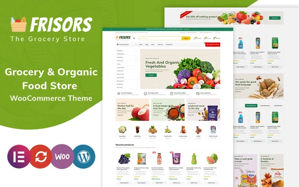 Frisors - Grocery & Organic Food Store Elementor WooCommerce Teması - 1