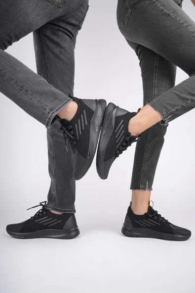 Muggo SCARPA Unisex Ortopedik Günlük Garantili Yürüyüş Koşu Sneaker Spor Ayakkabı   SİYAH 44 - 7
