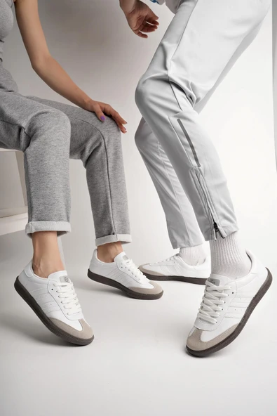 Muggo JABBAR Unisex Ortopedik Günlük Garantili Bağcıklı Yürüyüş Koşu Sneaker Spor Ayakkabı  BEYAZ 39 - 2